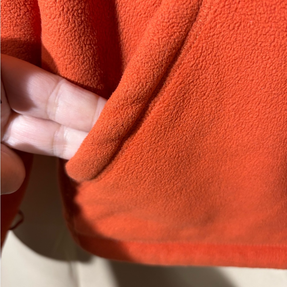 LL Bean Orange Fleece Jacket - Picture 5 of 10